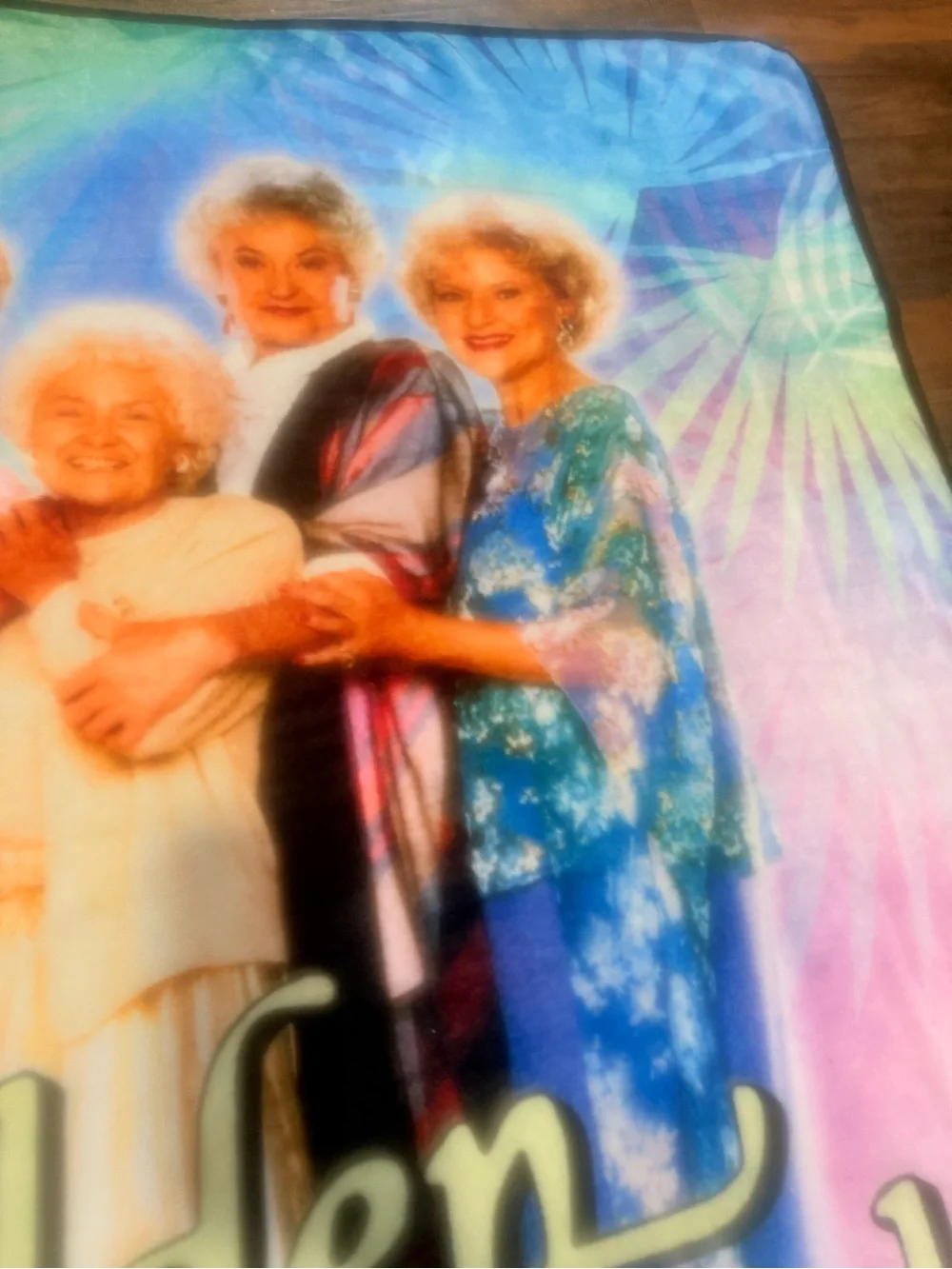 Golden Girls Throw Blanket Multicolor Tie-Dye Graphic